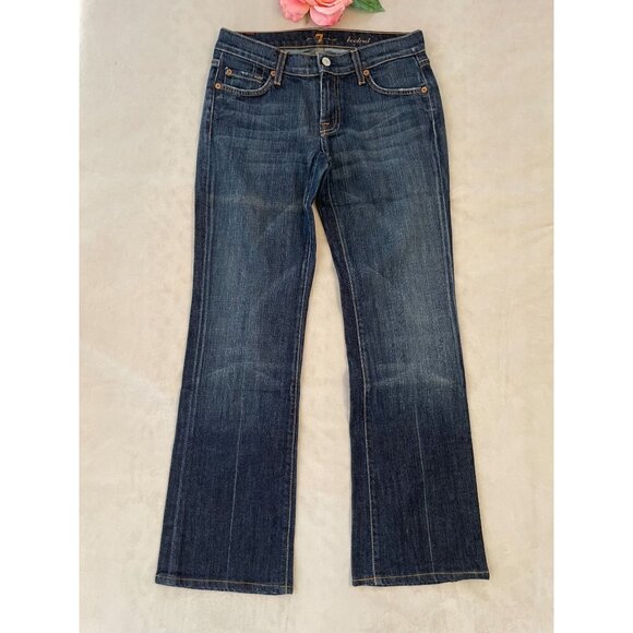 7 For All Mankind Womens Y2K Bootcut Jeans Size 28 Dark Wash Cotton/Spandex Blen - Picture 1 of 12